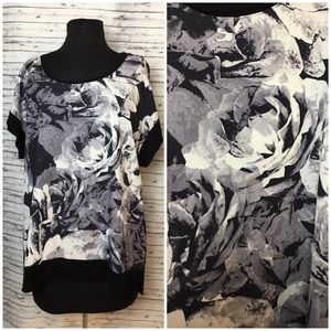 Apt 9 Monochromatic Floral Top. Size L